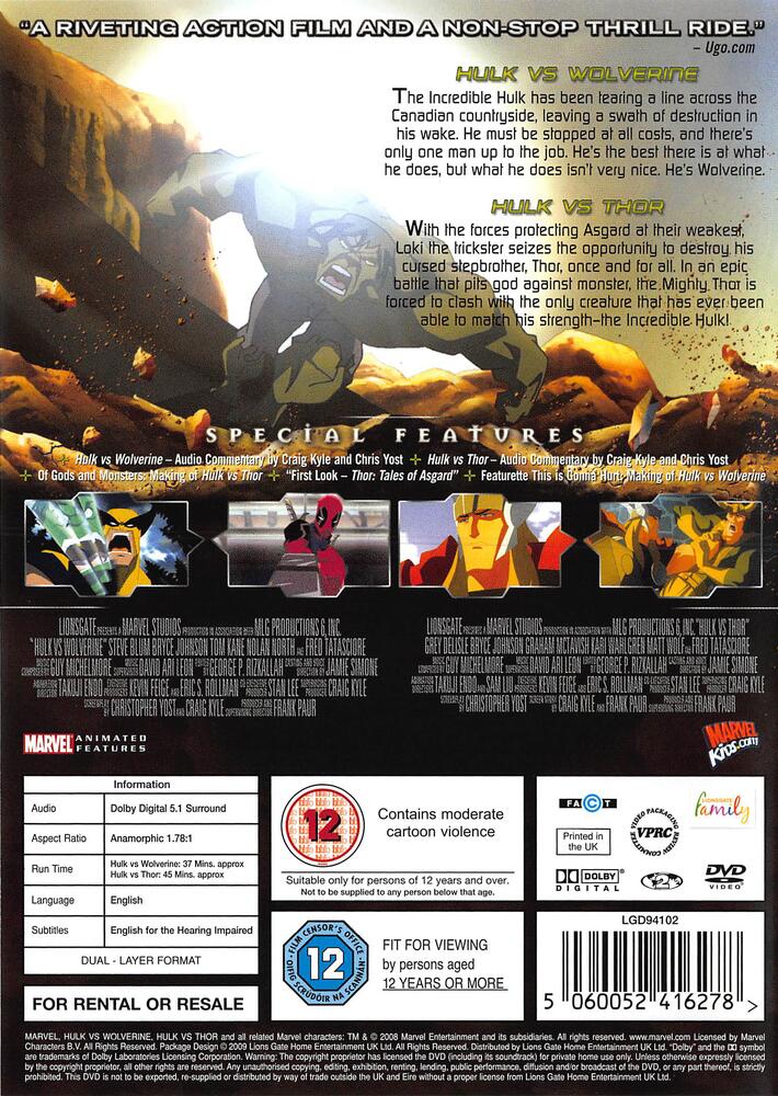 Hulk Vs Wolverine & Vs Thor