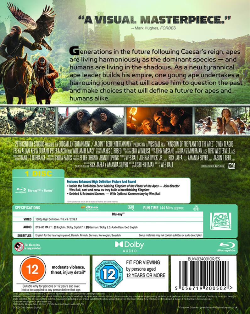 Planet Of The Apes - The Kingdom Of The Planet Of The Apes Blu-Ray