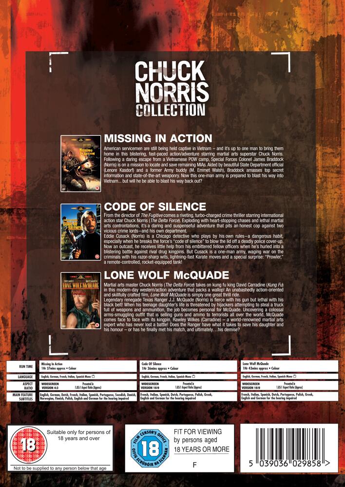 Missing In Action / Code Of Silence / Lone Wolf Mcquade DVD