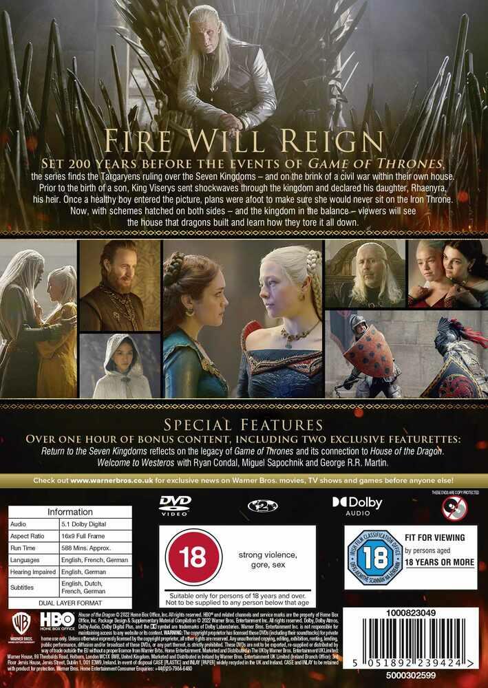 House Of The Dragon Season 1 DVD