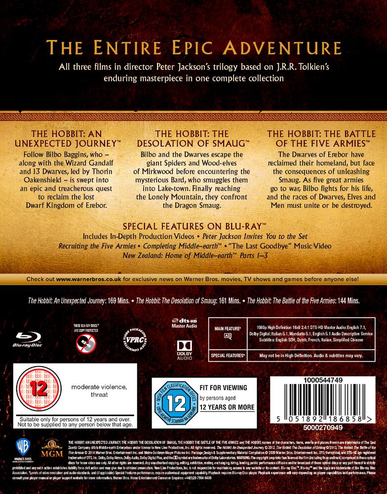 The Hobbit - Trilogy Blu-Ray