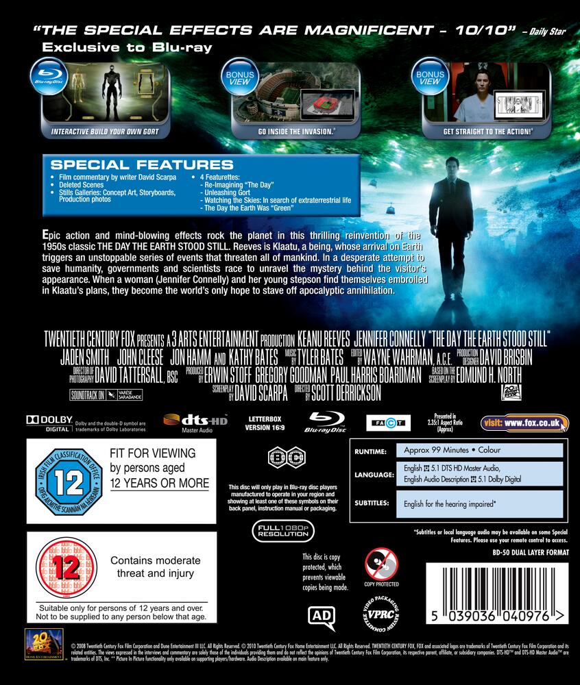 The Day The Earth Stood Still Blu-Ray