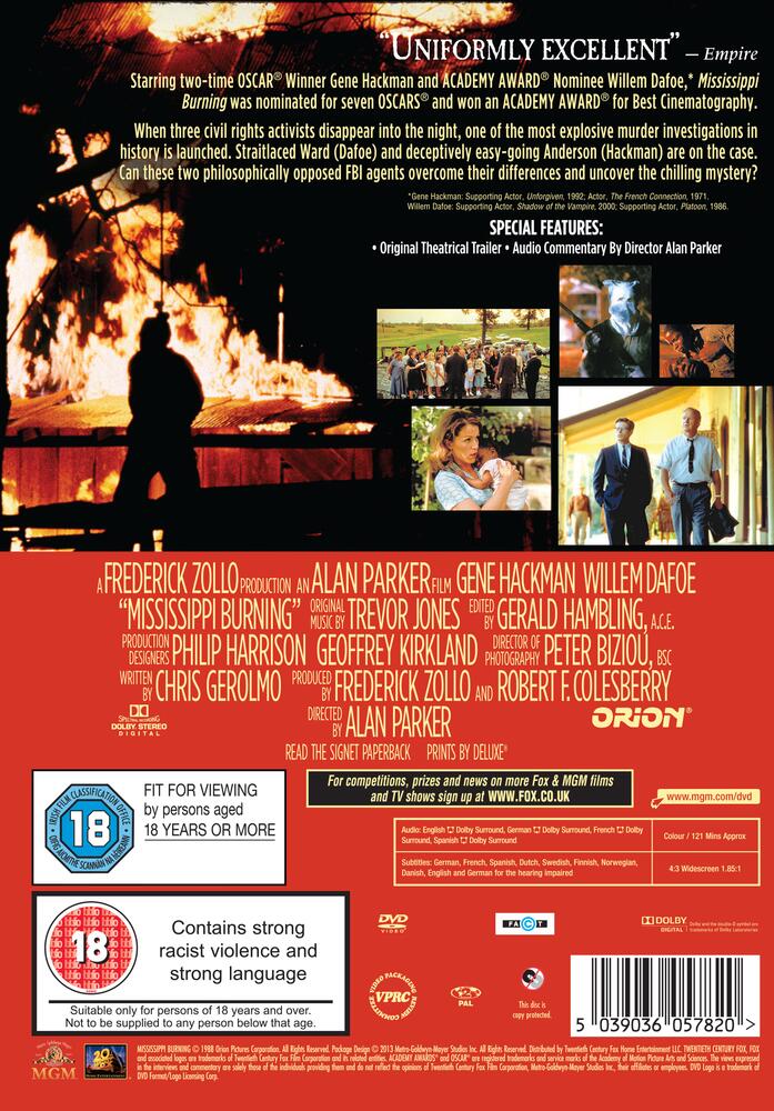 Mississippi Burning DVD
