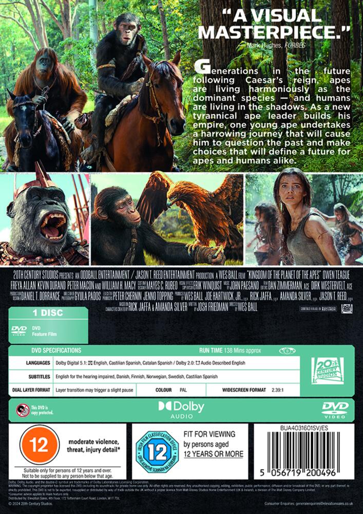 Planet Of The Apes - The Kingdom Of The Planet Of The Apes DVD
