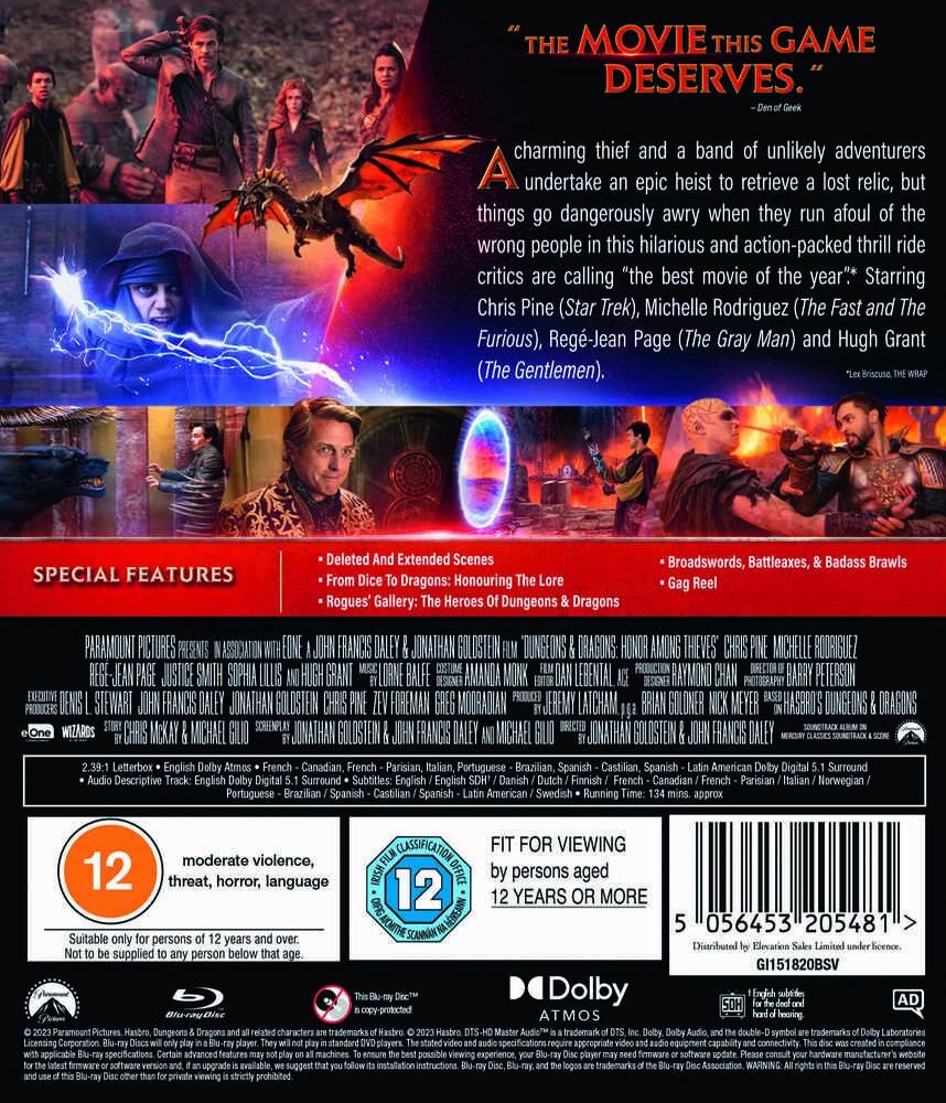 Dungeons & Dragons - Honor Among Thieves Blu-Ray