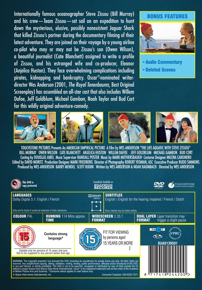 The Life Aquatic With Steve Zissou DVD
