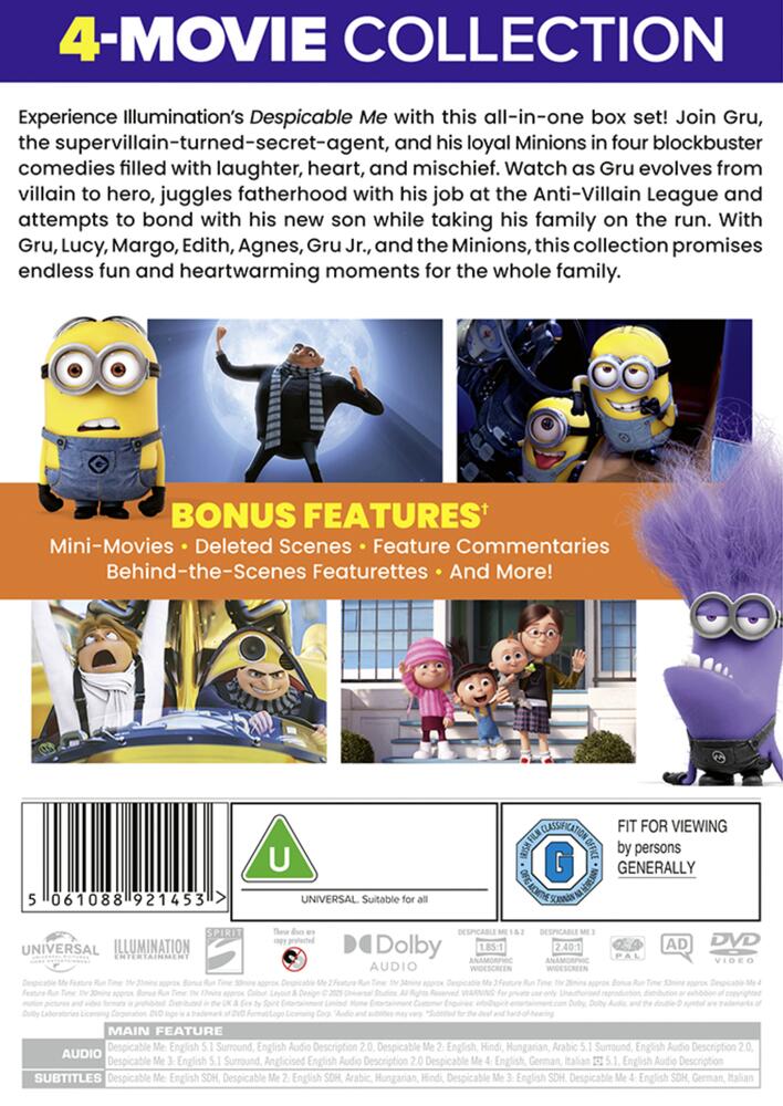 Despicable Me / Despicable Me 2 / Despicable Me 3 / Despicable Me 4 DVD