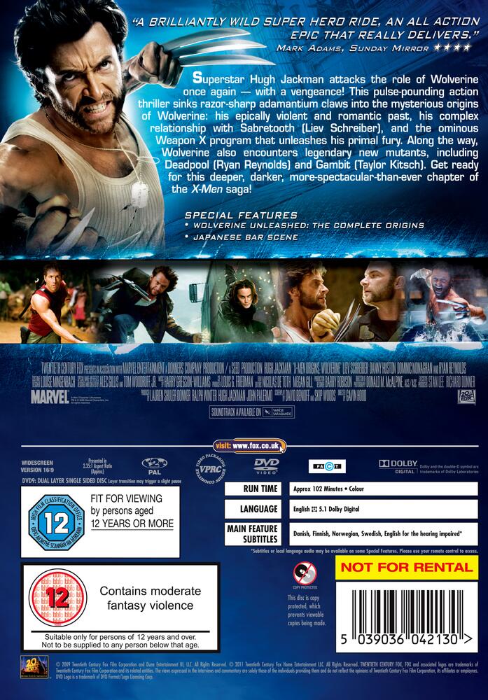 X-Men Origins - Wolverine DVD