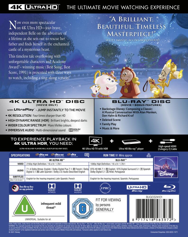 Beauty And The Beast 4K Ultra HD + Blu-Ray