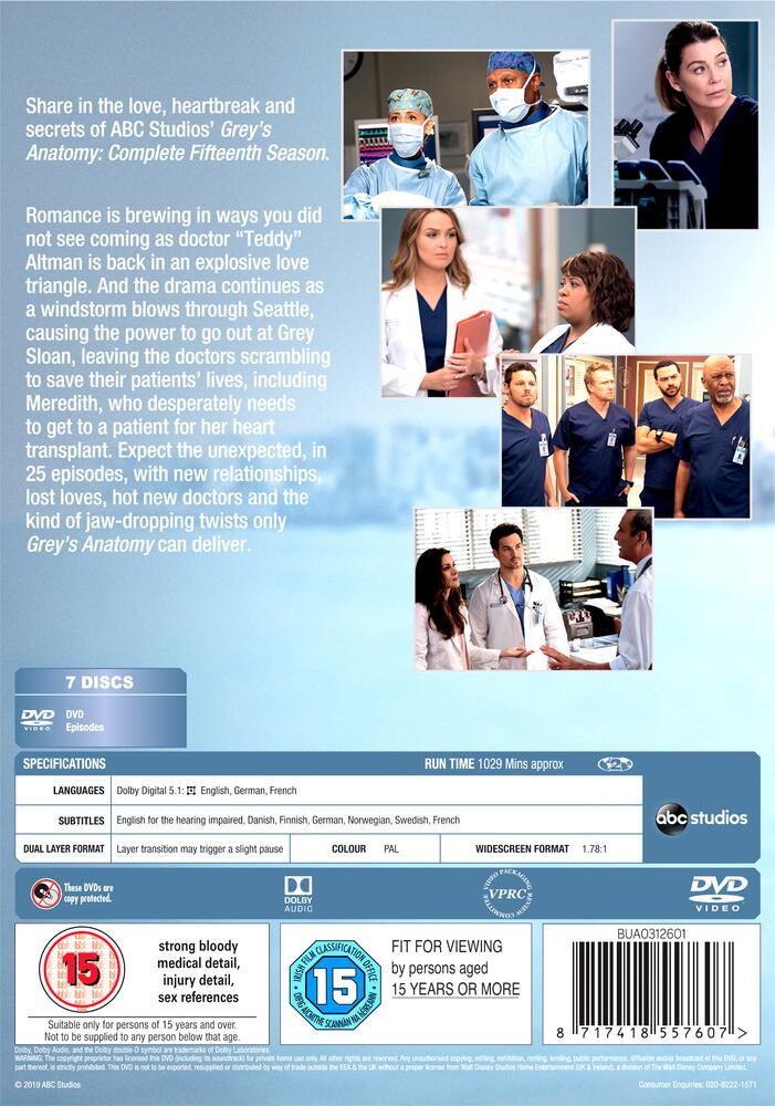 Greys Anatomy Season 15 DVD