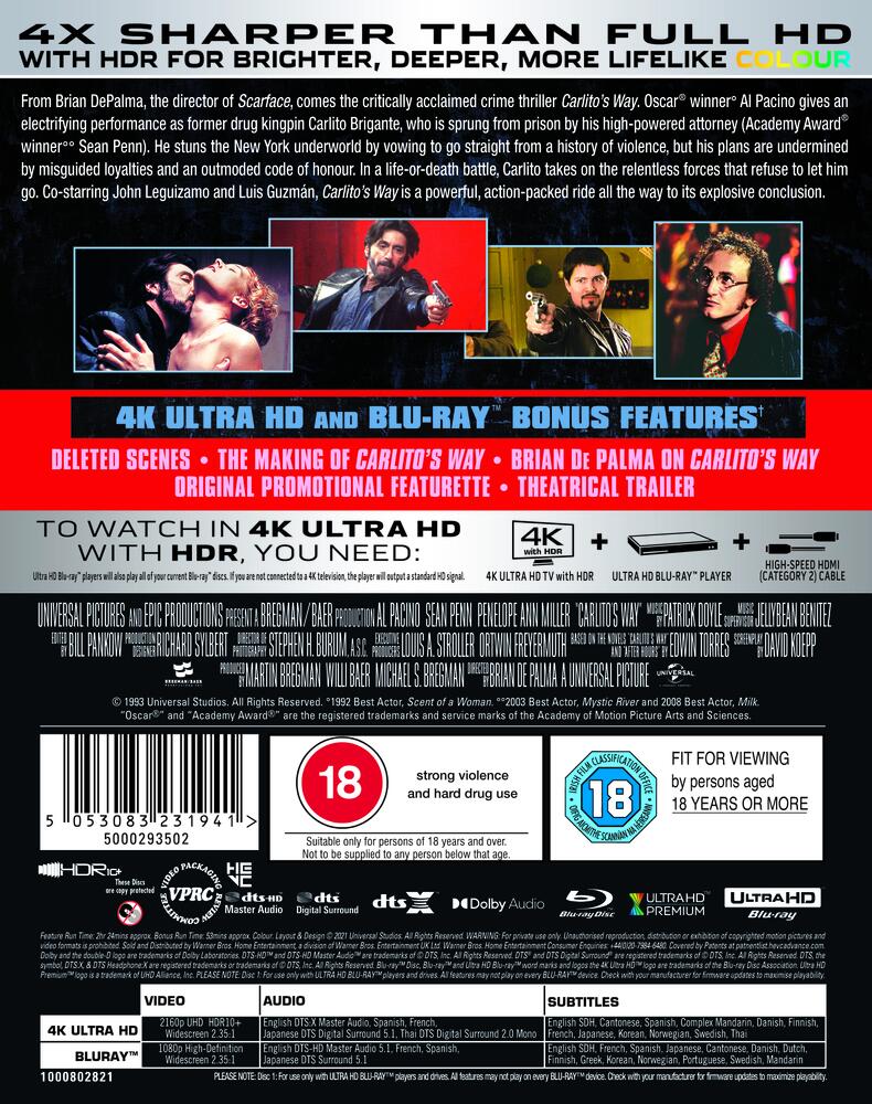 Carlito's Way 4K Ultra HD + Blu-Ray