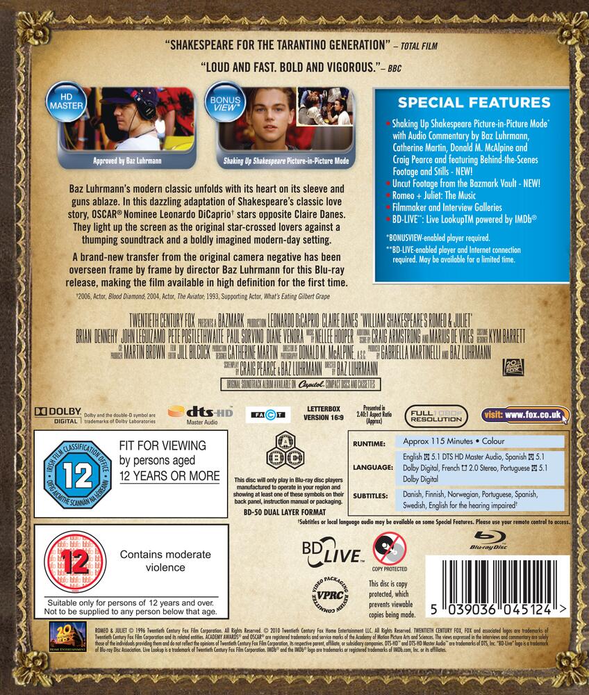 Romeo & Juliet Blu-Ray