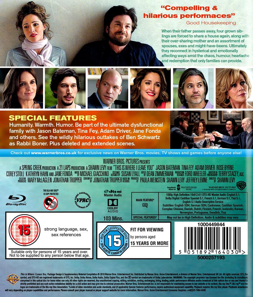 This Is Where I Leave You Blu-Ray