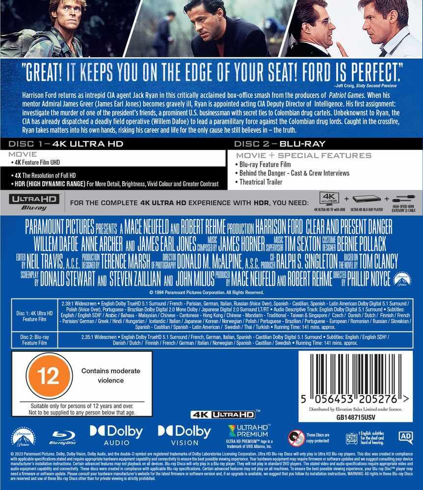 Clear And Present Danger 4K Ultra HD + Blu-Ray
