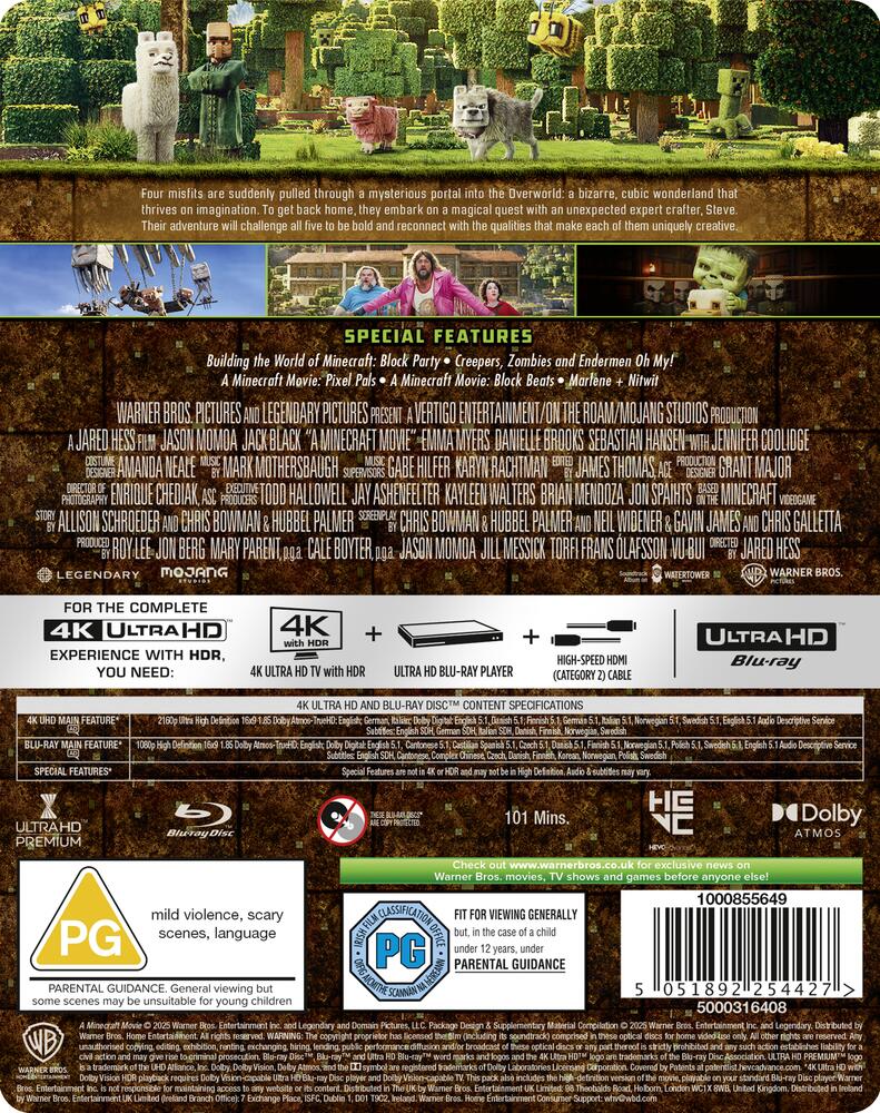 A Minecraft Movie Limited Collectors Edition Steelbook 4K Ultra HD + Blu-Ray