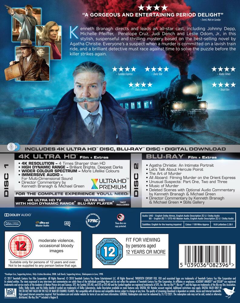 Murder On The Orient Express 4K Ultra HD