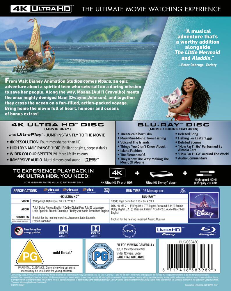 Moana 4K Ultra HD + Blu-Ray