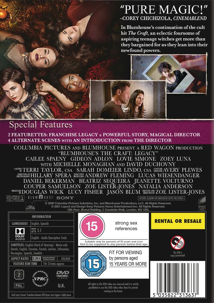 Blumhouse's The Craft - Legacy DVD
