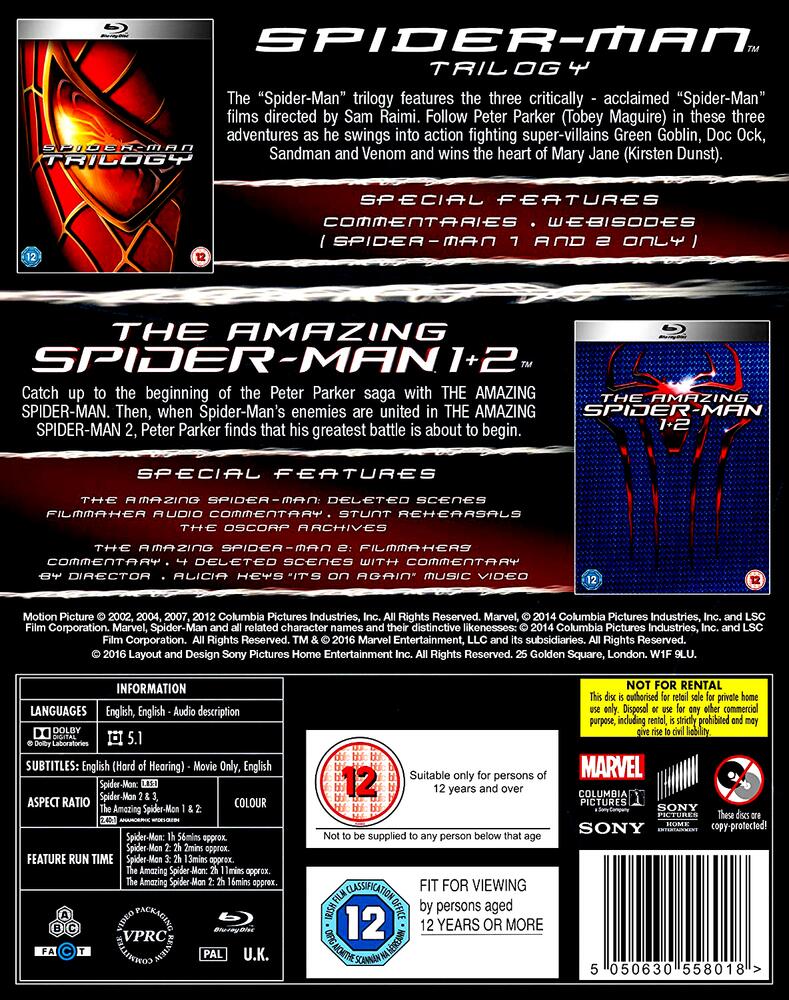 Spider-Man (5 Film) Movie Collection Blu-Ray