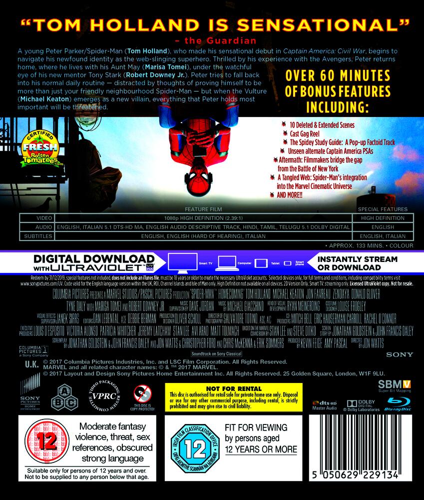 Spider-Man - Homecoming Blu-Ray