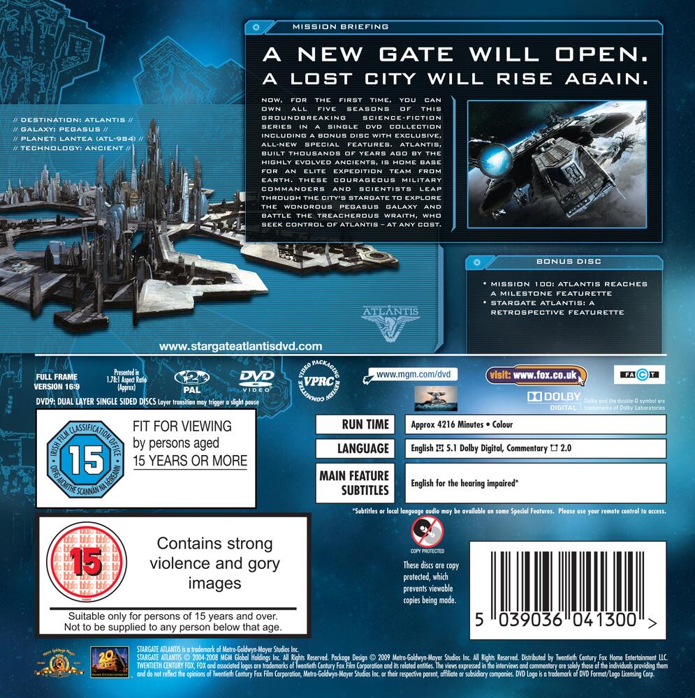 Stargate Atlantis Seasons 1 to 5 Complete Collection DVD