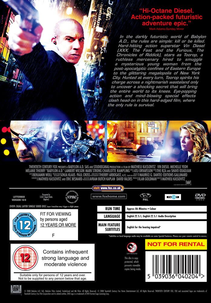 Babylon AD DVD