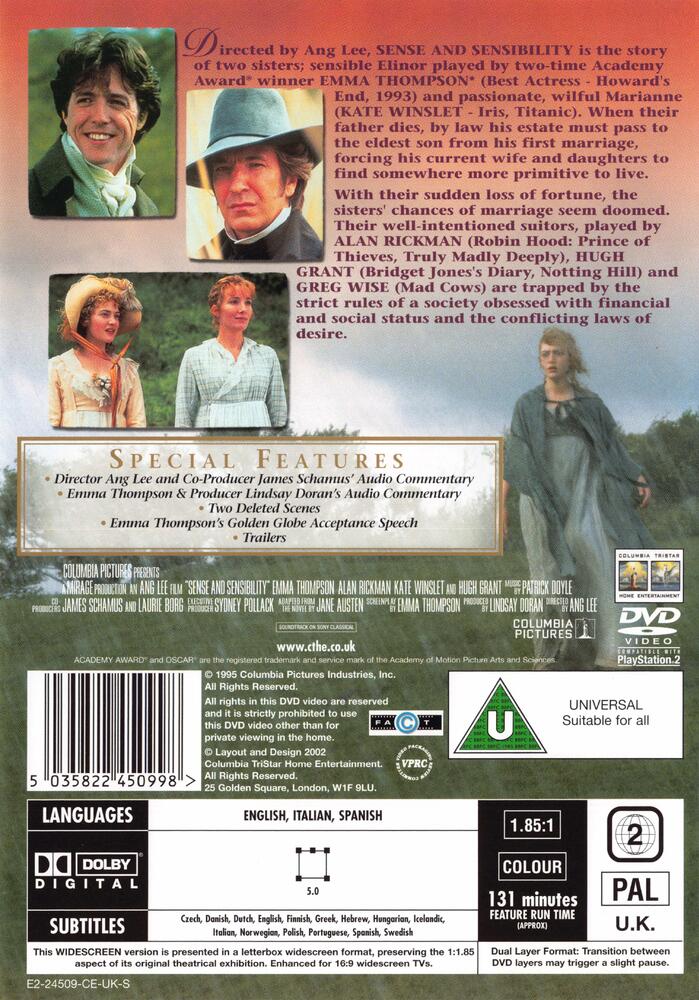Sense & Sensibility - Collectors Edition DVD