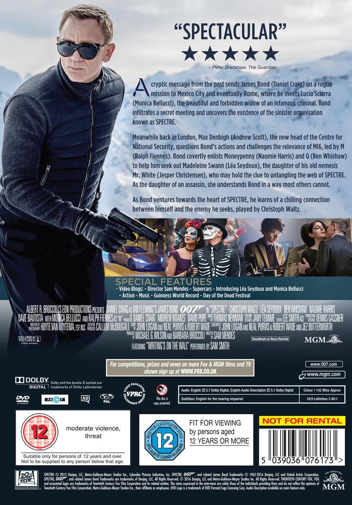 007 Bond - Spectre DVD