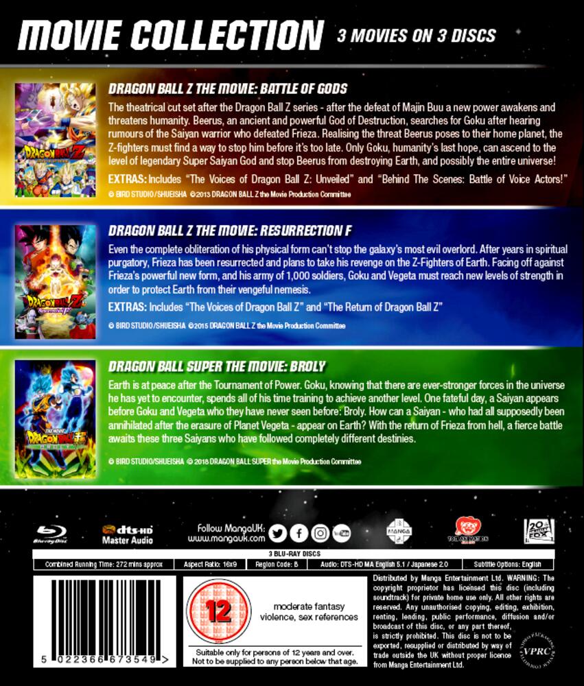 Battle Of Gods / Resurrection F / Broly Blu-Ray