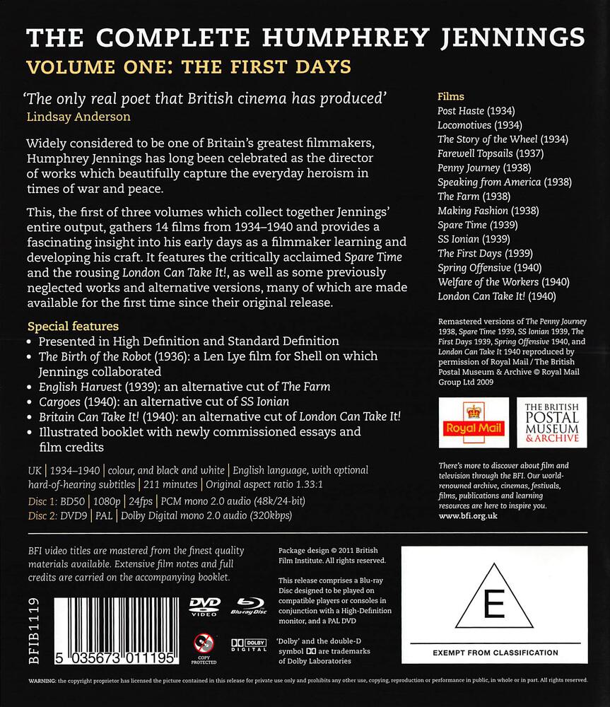 The Complete Humphrey Jennings - Volume One The First Days