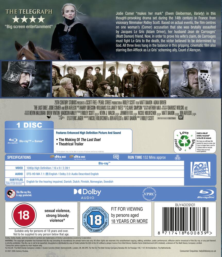 The Last Duel Blu-Ray