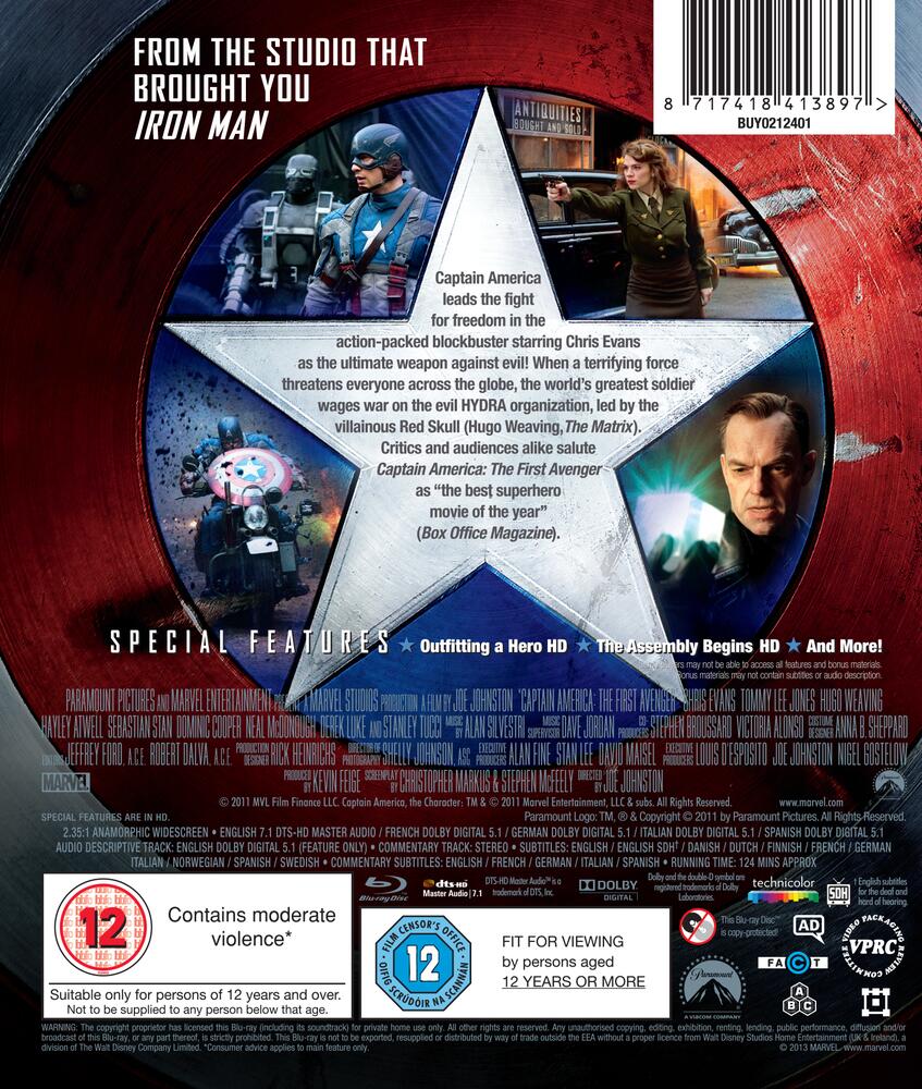 Captain America - The First Avenger Blu-Ray
