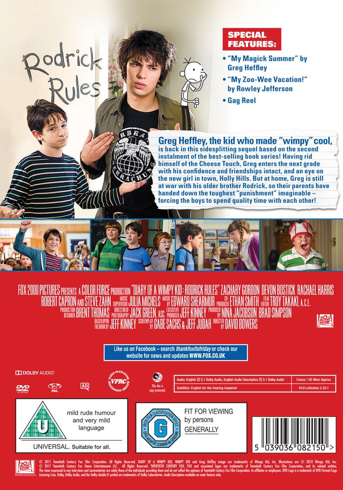 Diary Of A Wimpy Kid 2 - Rodrick Rules DVD