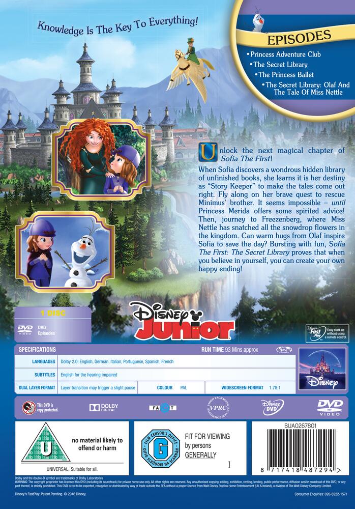 Sofia The First - The Secret Library DVD
