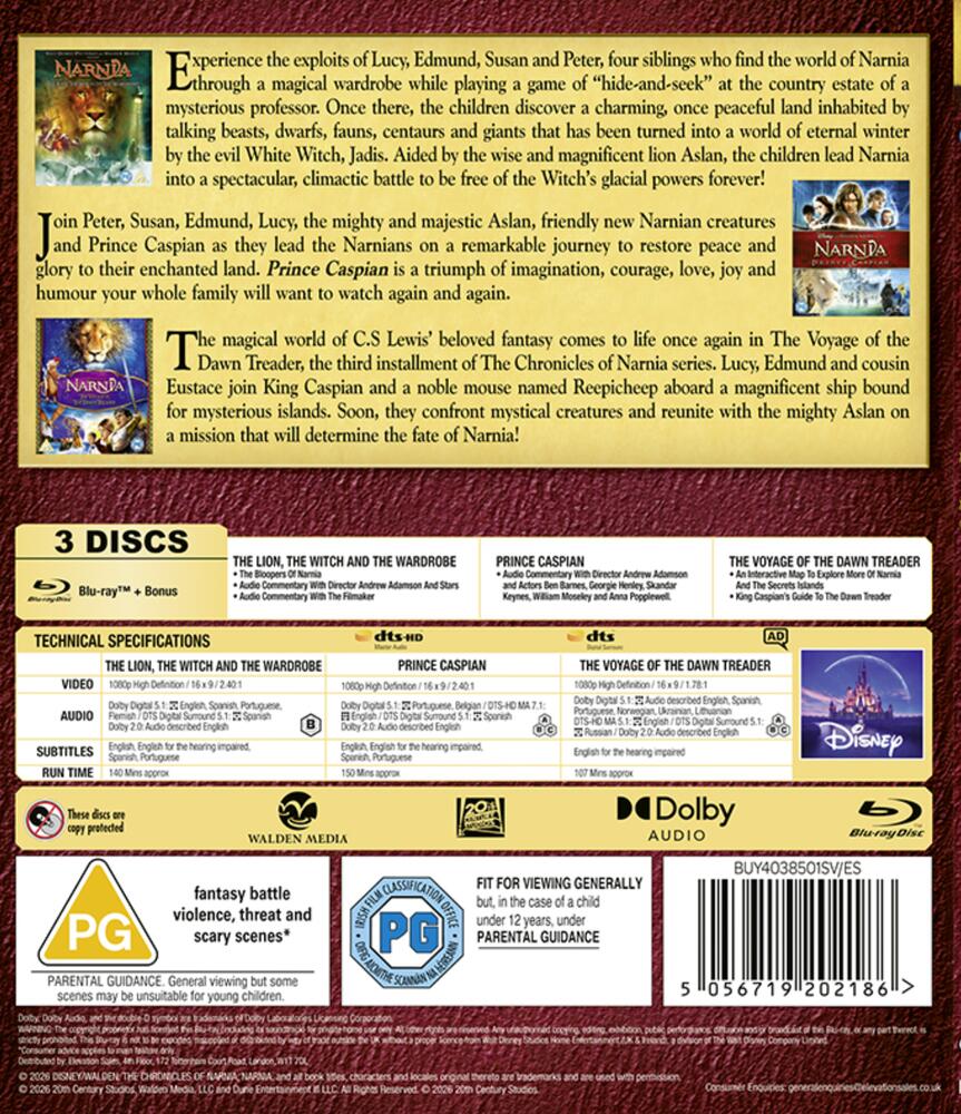 The Chronicles Of Narnia (3 Films) Blu-Ray