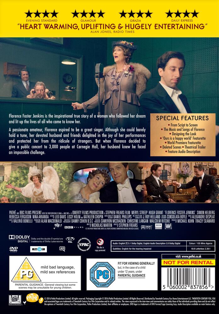 Florence Foster Jenkins DVD