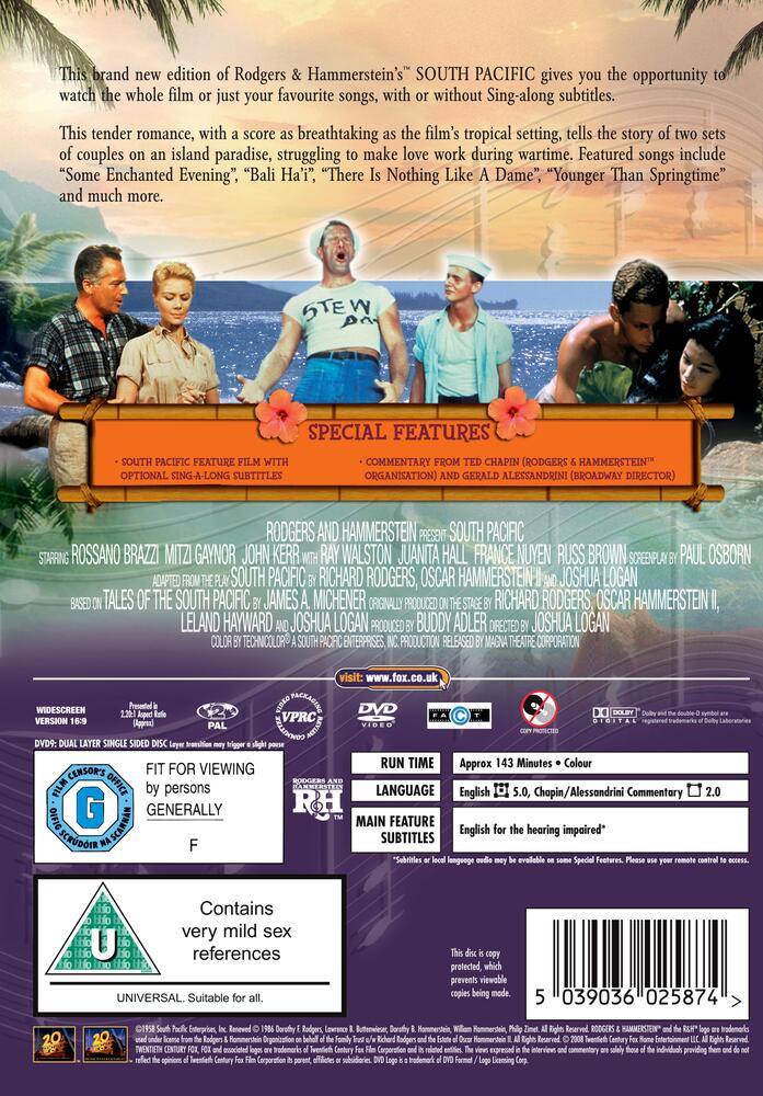 South Pacific - Singalong DVD