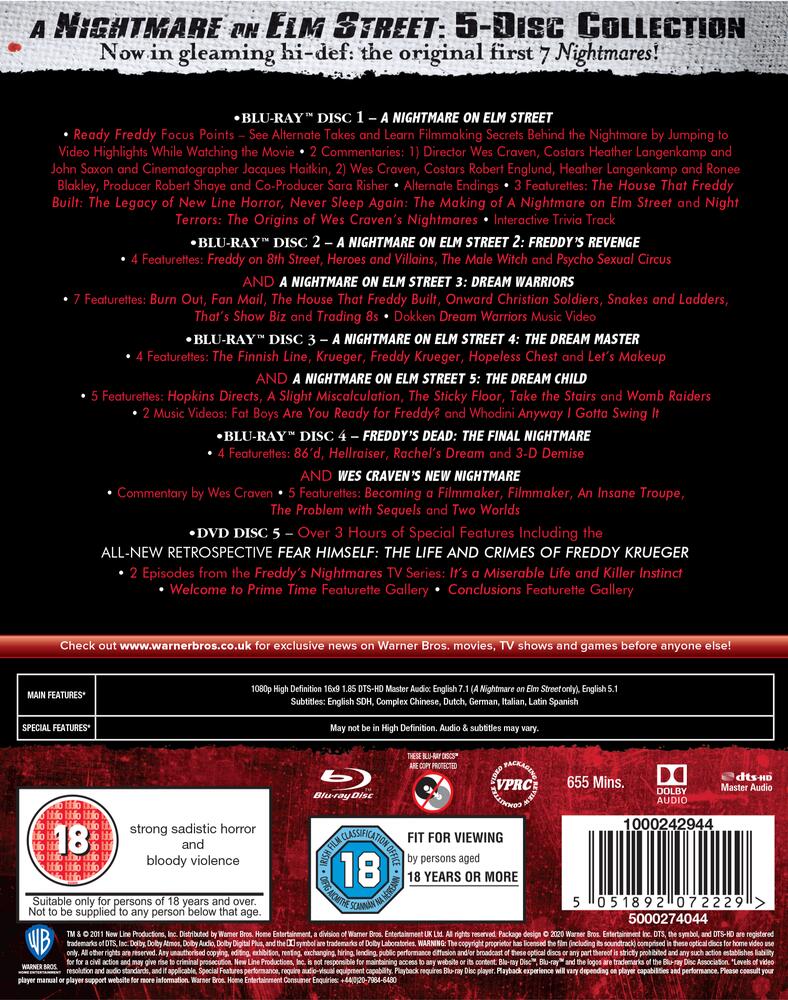 A Nightmare On Elm Street 1 to 7 Blu-Ray