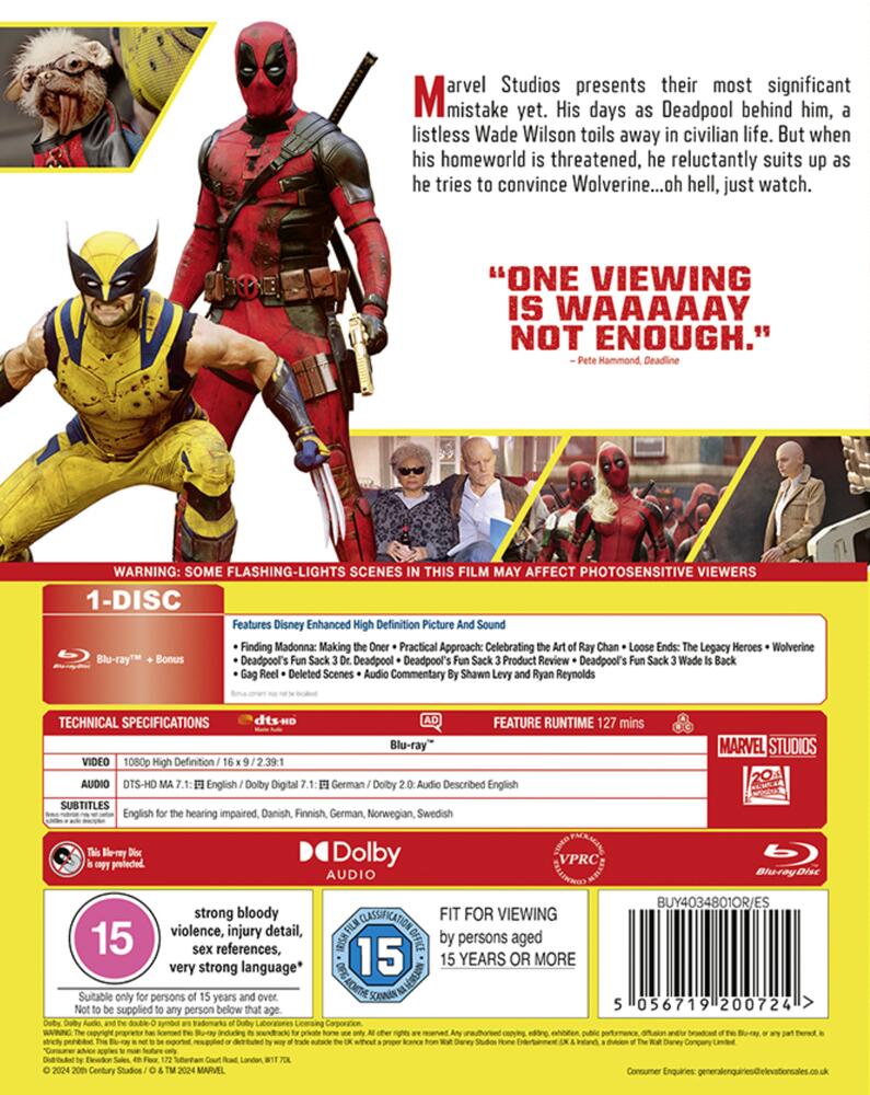 Deadpool 3 - Deadpool & Wolverine Blu-Ray