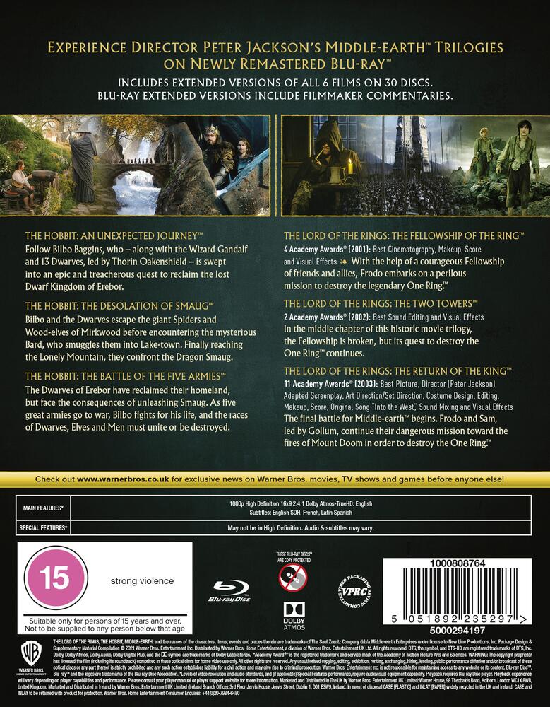 Middle Earth Collection Extended Edition Blu-Ray
