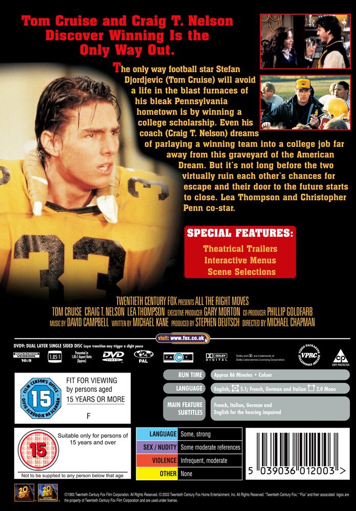 All The Right Moves DVD