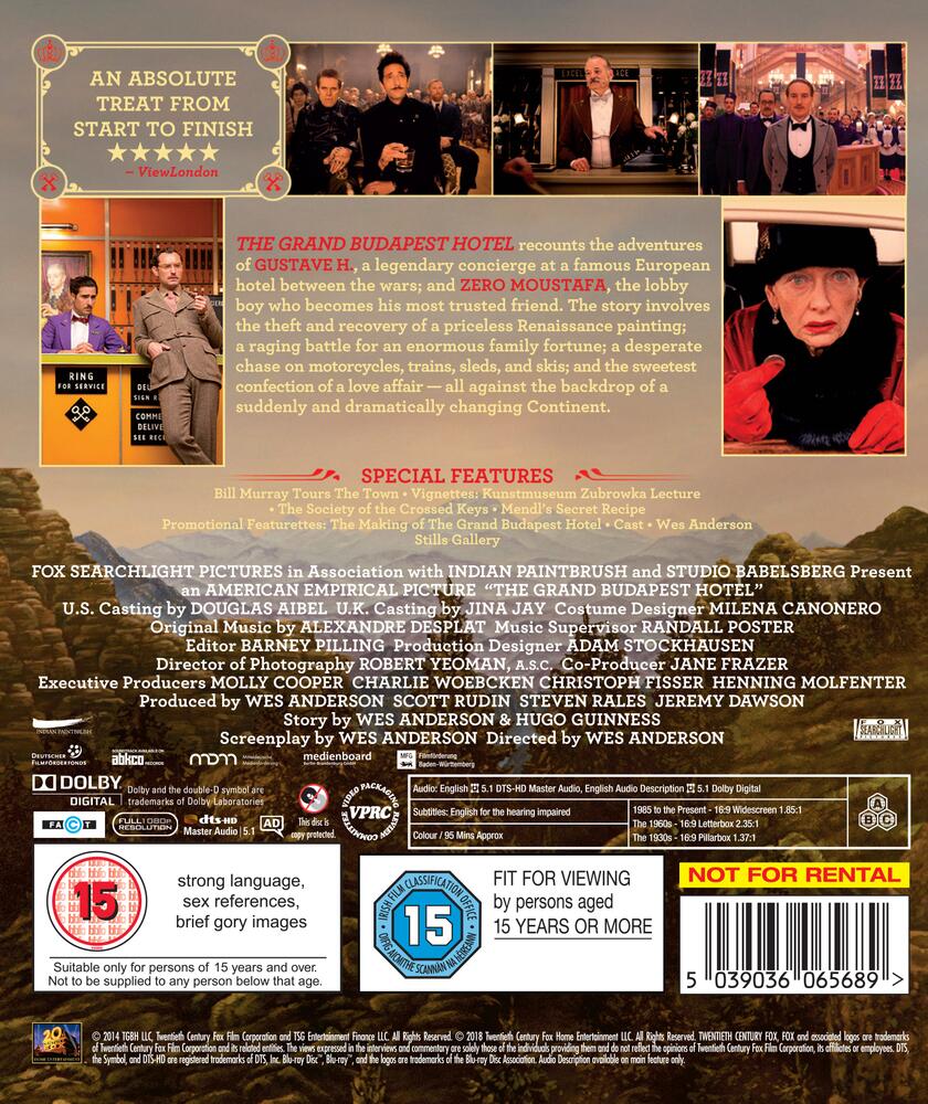 The Grand Budapest Hotel Blu-Ray