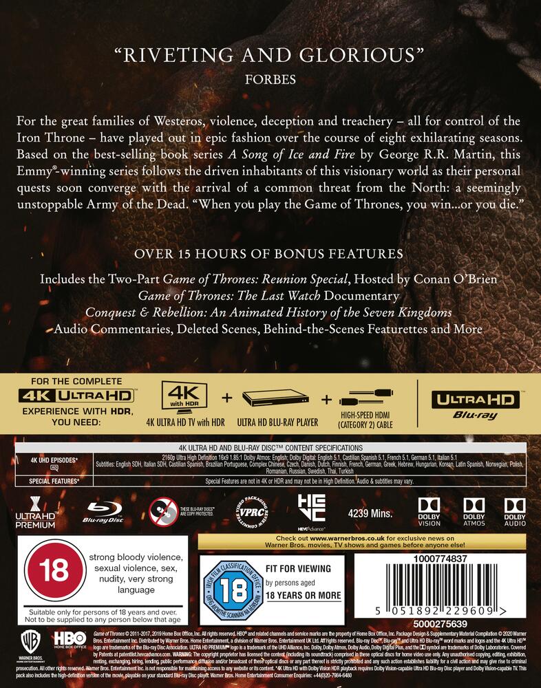 Game Of Thrones - The Complete Collection 4K Ultra HD
