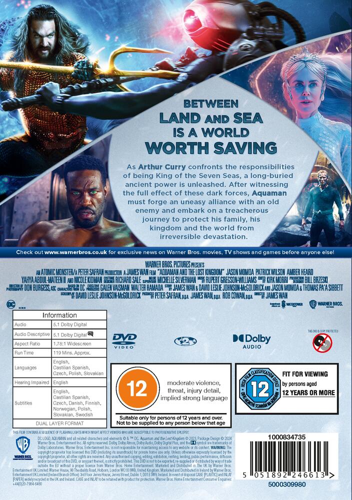 Aquaman 2 - Aquaman And The Lost Kingdom DVD