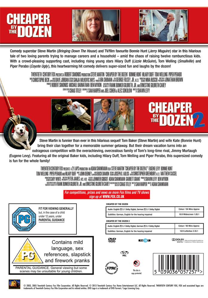 Cheaper By The Dozen / Cheaper By The Dozen 2 DVD