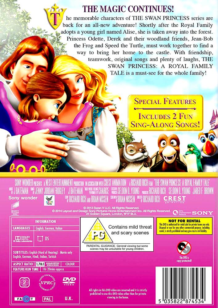 The Swan Princess - A Royal Family Tale DVD