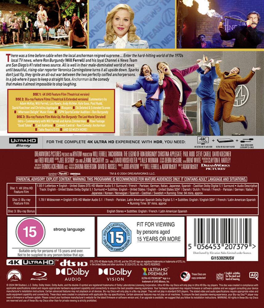 Anchorman - The Legend Of Ron Burgundy 4K Ultra HD + Blu-Ray