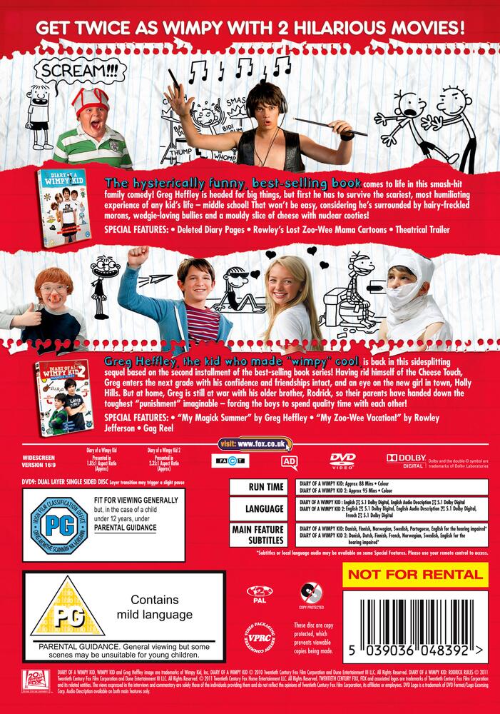 Diary Of A Wimpy Kid / Diary Of A Wimpy Kid 2 - Rodrick Rules DVD