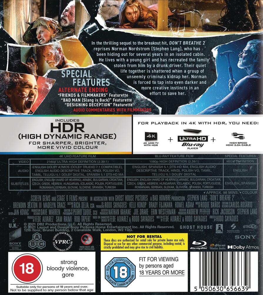 Don't Breathe 2 4K Ultra HD + Blu-Ray