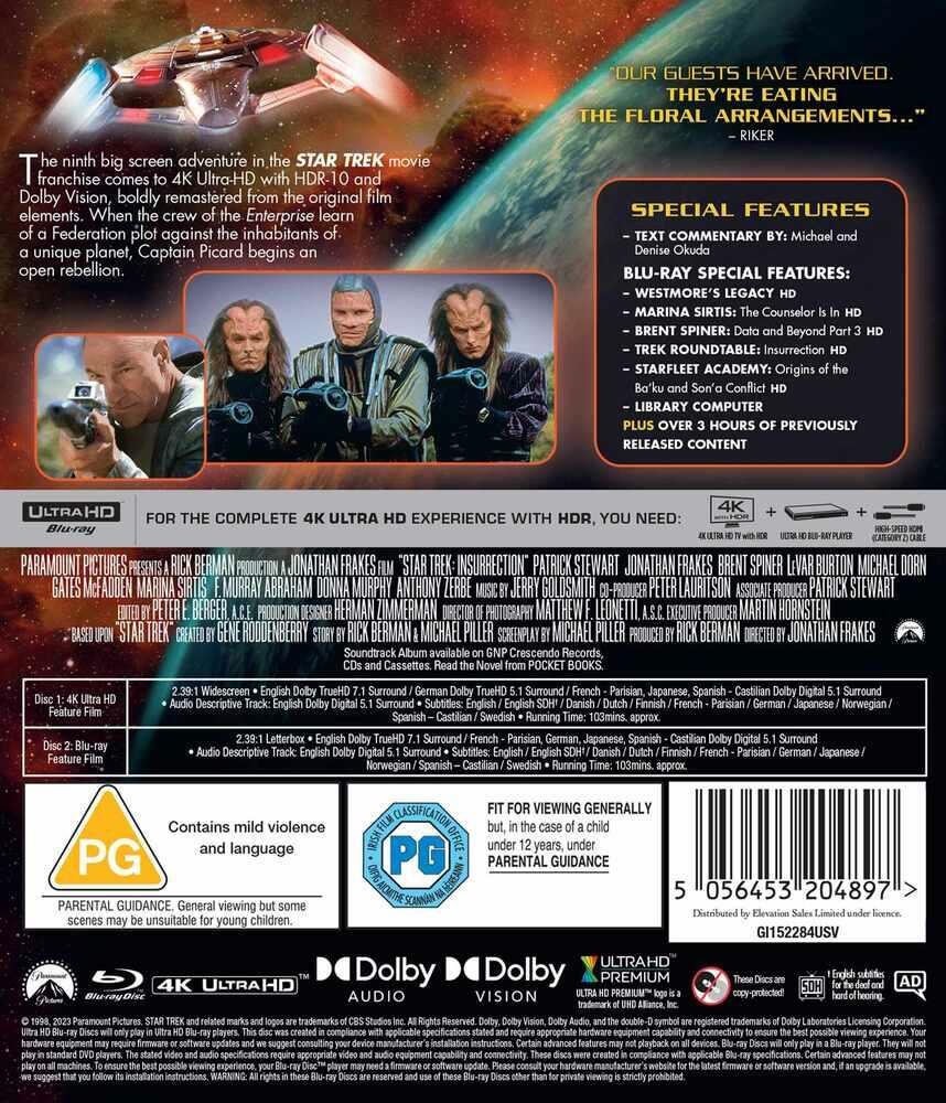 Star Trek IX - Insurrection 4K Ultra HD + Blu-Ray